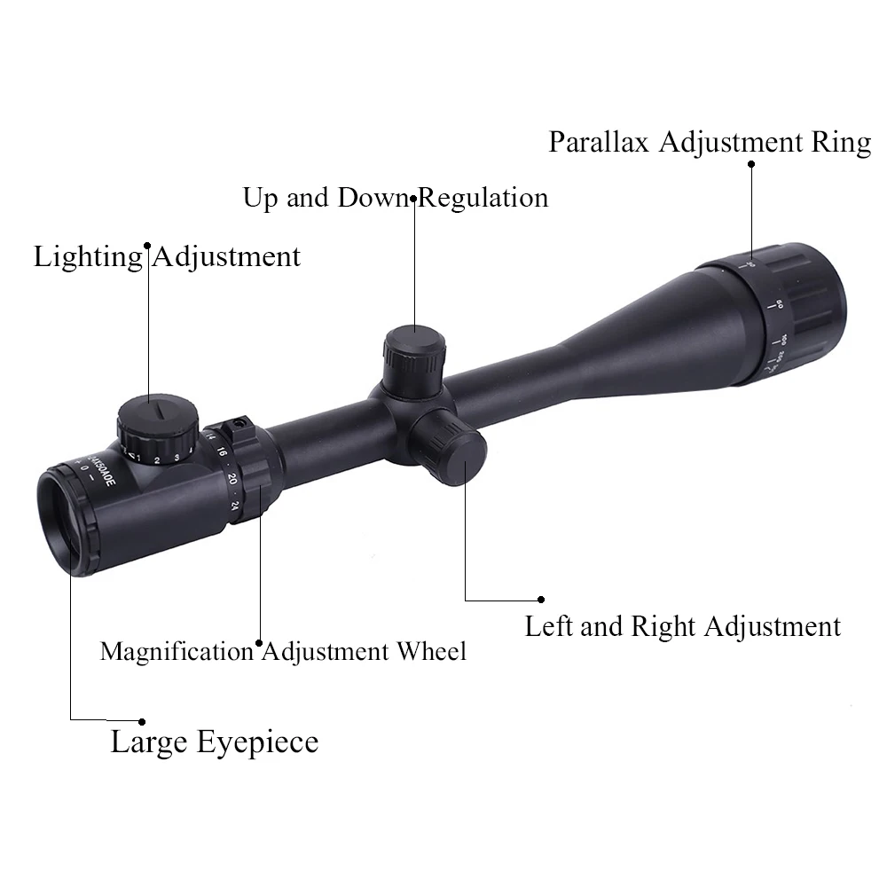 6-24x50 AOE прицел охотничий тактический оптический прицел красный зеленый с подсветкой дальномер Сетка Регулируемый страйкбол прицел