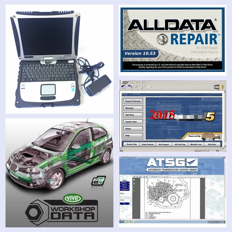 2020 Авто горячая распродажа 1 ТБ HDD Alldata ноутбук alldata 10 53 Mitchel.l OD5 Ремонт Программное