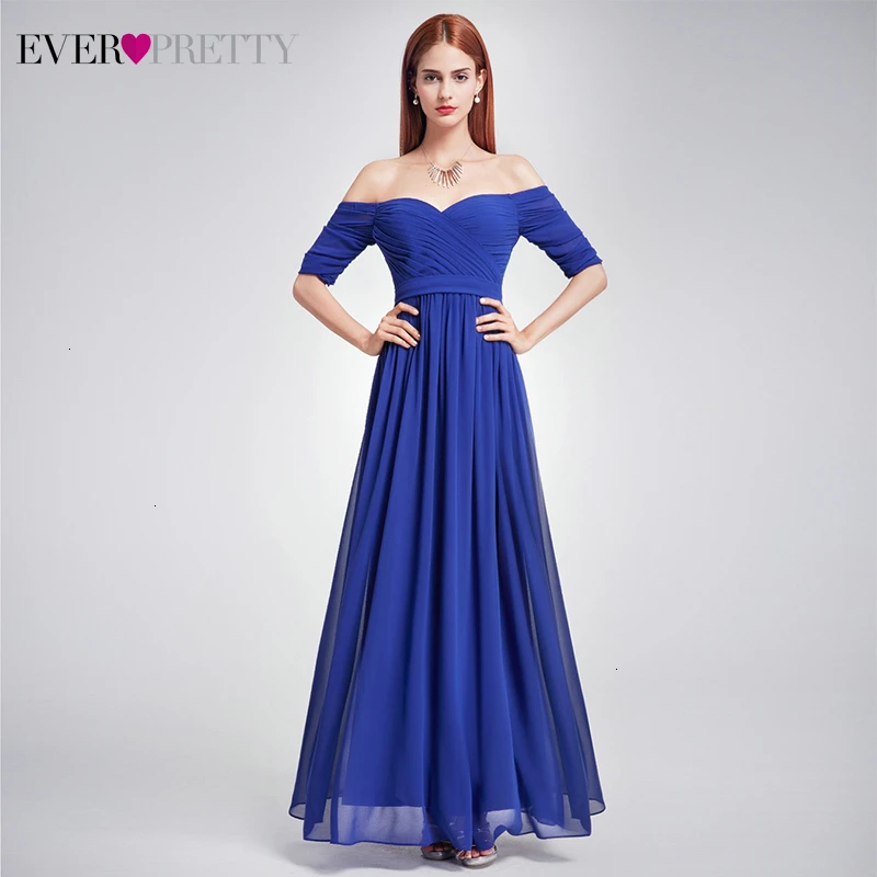 

Elegant Evening Dresses Ever Pretty EP07411 A-Line Sweetheart Off The Shoulder Chiffon Formal Party Gowns Abiye Gece Elbisesi