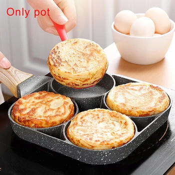 

4-hole Omelet Pan for Burger Eggs Ham PanCake Maker Frying Pans Creative Non-stick No Oil-smoke Breakfast Grill wok Cooking Pot