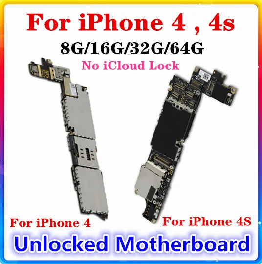 Для iphone 4 и 4s motheboard оригинальная разблокированная icloud чистая ios поддержка для /