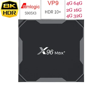 

10pcs X96 MAX Plus Amlogic S905X3 Android 9.0 8k TV Box 2g 16g/4g 32g/64g Quad Core 2.4G/5Ghz Dual WiFi BT4.0
