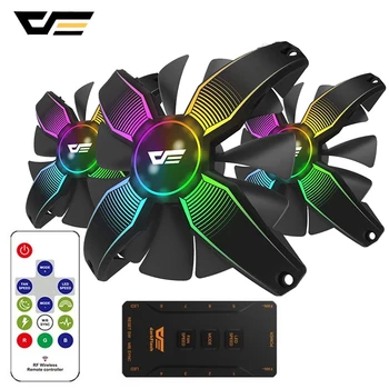 

darkFlash 120mm RGB Fan 3in1 Aura Sync Computer PC Case Fan Speed Controllable Quiet IR Remote Computer CPU Cooler Cooling