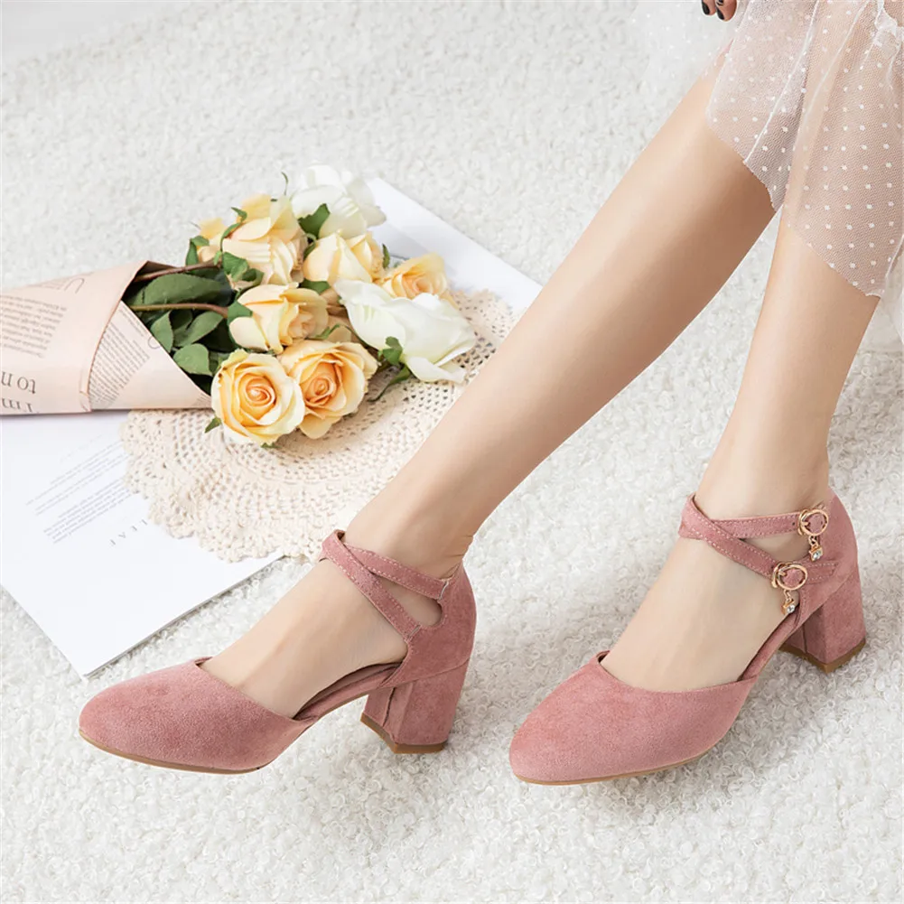 

Sarairis New Arrivals 2020 Square Heels Buckle Strap Shoes Woman Sandals Female Concise Summer Sandals Women Shoes Footwear