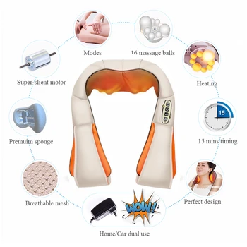 

U Shape Electrical Shiatsu Back Neck Shoulder Body Massager Infrared Heated Kneading Car/Home Massager