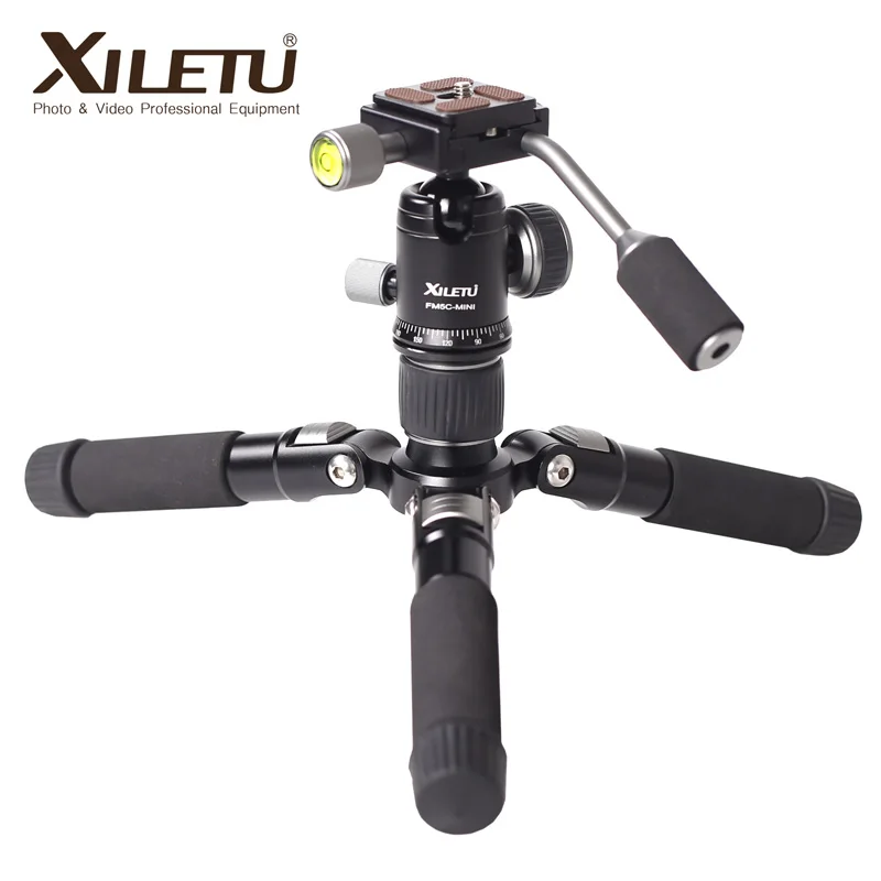 XILETU FM5C-MINI Aluminum Mini Tripod Ball Head Digital SLR Camera Tabletop Stand Lightweight Deskt