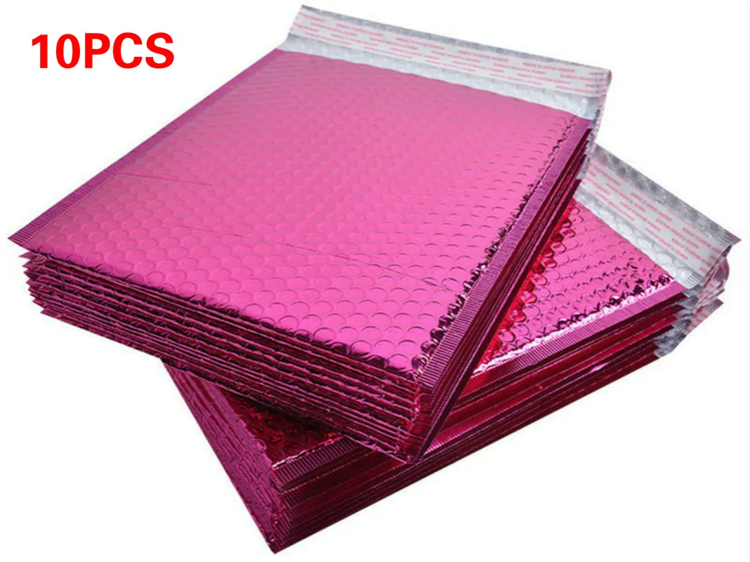

10pcs/lot Rose Red Poly Bubble Mailer Envelopes Padded Mailing Bag Self Sealing Packaging Bag Gift Wrap Storage 20X28+4cm