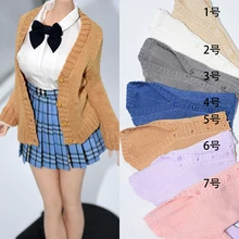 

In Stock 1/6 Scale Sexy Female Figure Accessory Long-sleeved Long Sweater Coat Casual Loose Clothes Model for 12 inches Body