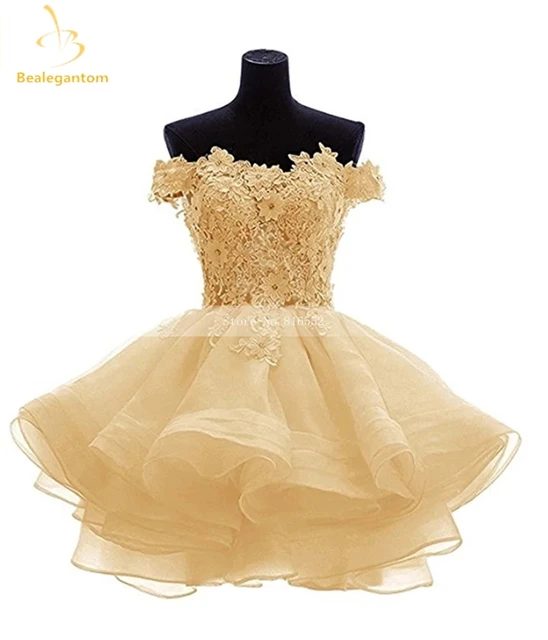 Bealegantom New Lovely Lilac Short Prom Dresses 2021 Sweetheart Flowers Organza Homecoming Graduation Dresse Formal Party Gown Gold