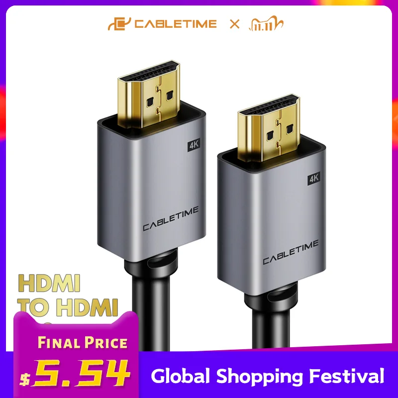 

CABLETIME HDMI Cable 8K 4K 60HZ HDMI to HDMI 2.1 2.0 Cable for PS4 TV Splitter Switch Box hdmi 4K 144hz cable Video Cable C248