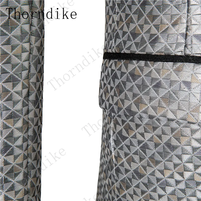 Thorndike Серебряный ромбовидный узор смокинг курить Homme мужской свадебный костюм выпускной, свадьба сценическая одежда(куртка+ брюки