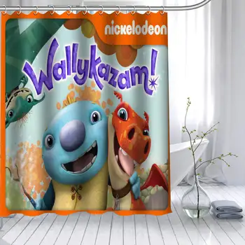 

New Arrival Wallykazam Shower Curtain Polyester Fabric High Defintion Print Bathroom Curtain Waterproof 12 Hook Bath Curtain