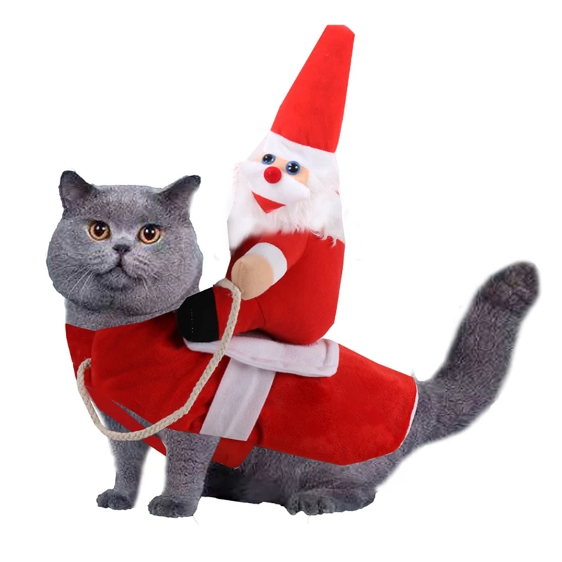 Рождественские костюмы Санты для домашних собак и котов, теплая одежда для собак, вечерние костюмы для костюмированной вечеринки, Новое поступление