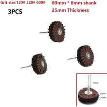 Roue de meulage en fil d'émeri monté sur tige, brosse de polissage radiale Abrasive, brosse de polissage pour finition de Surface irrégulière en bois 80x6mm