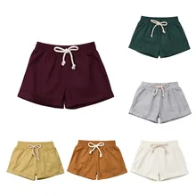 Повседневные спортивные шорты из хлопка и льна для маленьких мальчиков и девочек детские летние брюки штаны из полипропилена Повседневная пляжная одежда для мальчиков От 6 месяцев до 3 лет