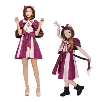 

Free Shippings Halloween Christmas Adult Alice in Wonderland Parent-child Pouting Cat Cosplay Costume Cute Christmas Costume