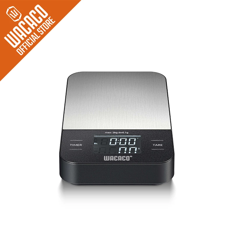타이머가 포함된 WACACO Exagram 커피 스케일, 0.1g 정밀 눈금, 실리콘 패드가 포함된 휴대용 포켓 스케일, 배터리는 포함되어 있지 않음