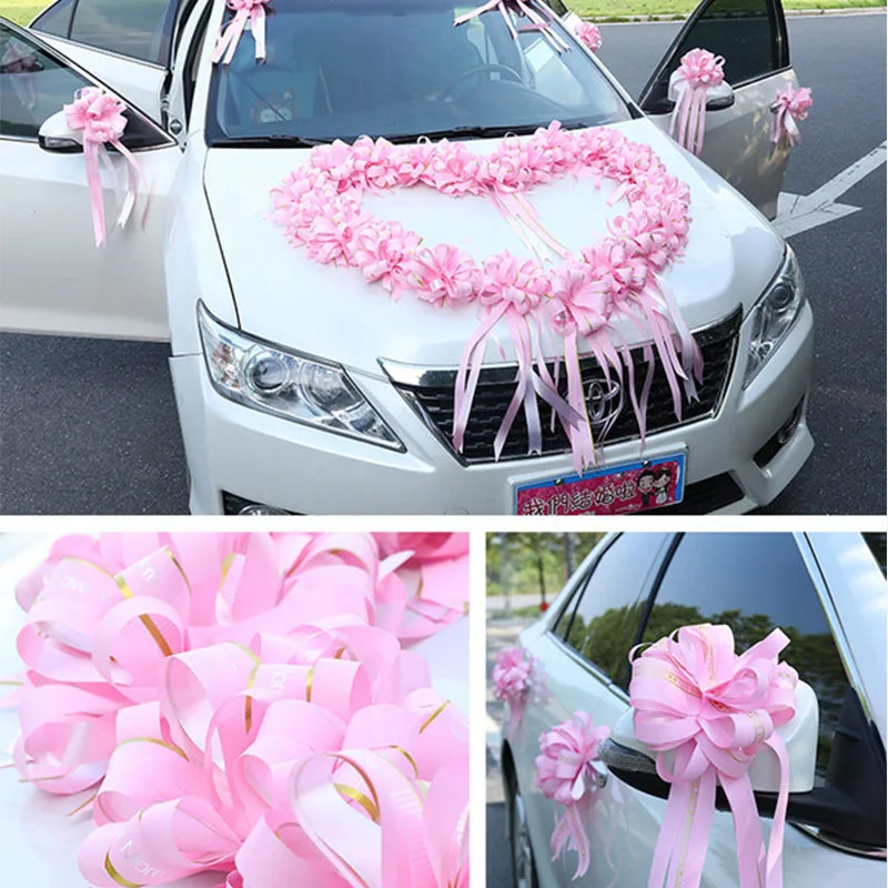 Details about   Artificial Flower Ribbon Full Bow Suit for Wedding Car Reception Decoration DIY 