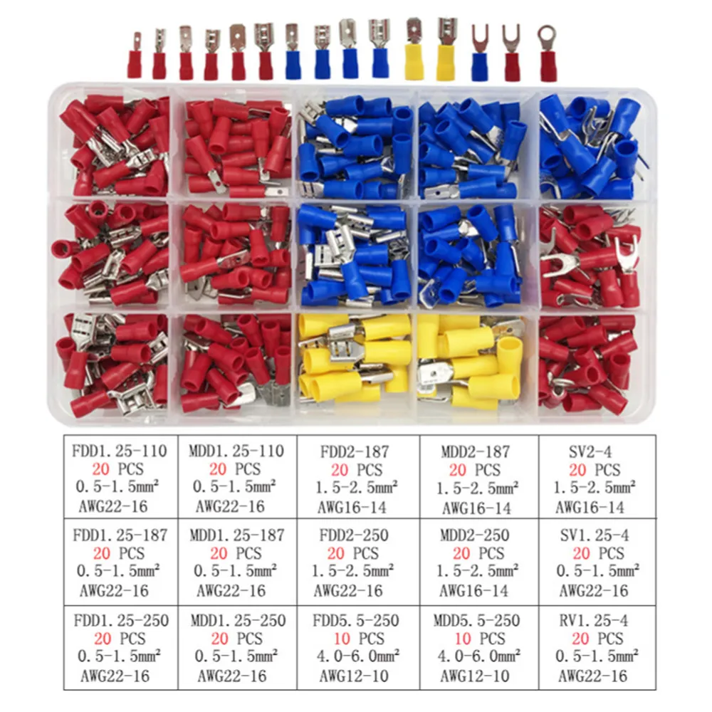 280 ピース/セット車のケーブルラグ詰め合わせキットワイヤー