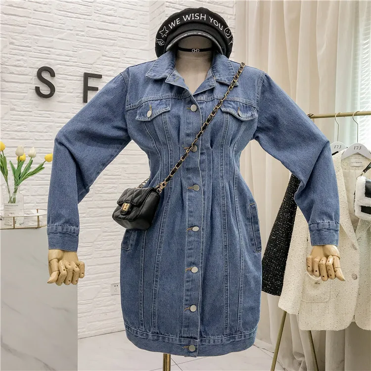 

Retro age-reducing denim dress female spring 2020 new temperament waist student loose was thin short tide