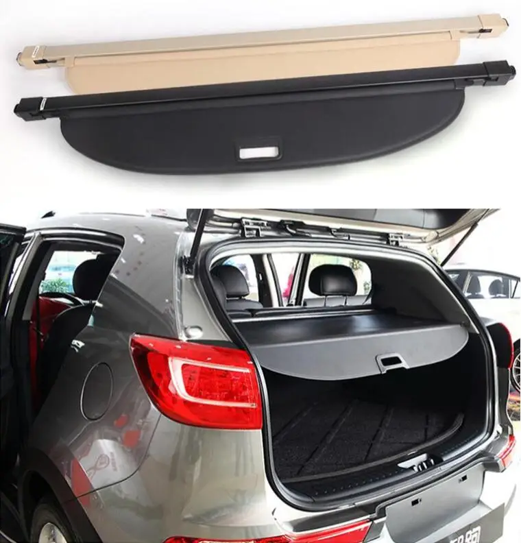 

Rear Trunk Security Screen Privacy Shield Cargo Cover For KIA SPORTAG 2010 2011 2012 2013 2014 2015 2016 (Black Beige)