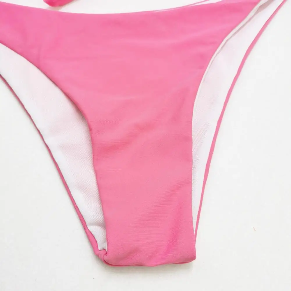 Женский раздельный купальник пуш ап фиолетовое бикини с низкой талией и пляжная