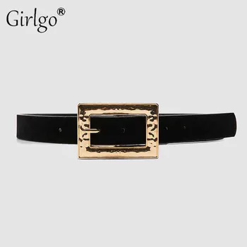 

Girlgo Punk Buckle Metal Maxi Square Belt For Women Gold Color Vintage Geometric Waist Chain Coat Accessories Jewelry Party Hot