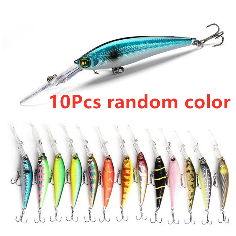 

10Pcs Fishing Lures Shallow Deep Diving Swimbait Fishing Wobble Multi Jointed Hard Baits for Bass Trout Freshwater and Saltwater