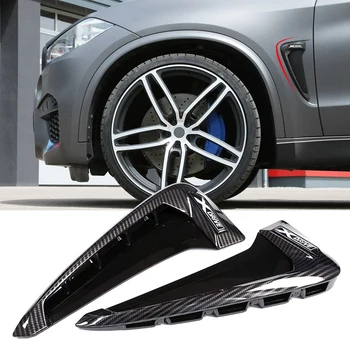 

Car Carbon Fiber Side Fender Vent Air Sticker Trim Cover For-BMW X5 F15 X5M F85