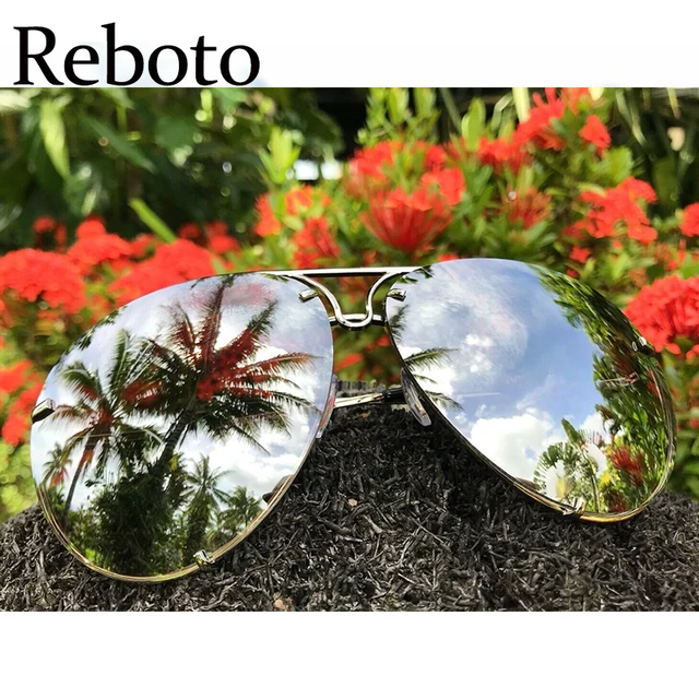  - Mirror Oversized Pilot sunglasses for women Vintage black shades vintage glasses 2020 luxury Brand flat top feminine sunglasses