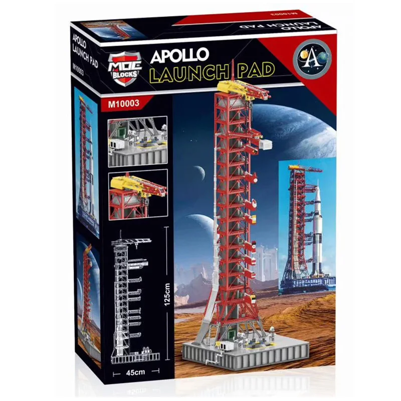 US $86.88 3586Pcs MOCbricks M10003 Apolloo Saturn V Launch Umbilical Tower Compatible Apollo Saturn V