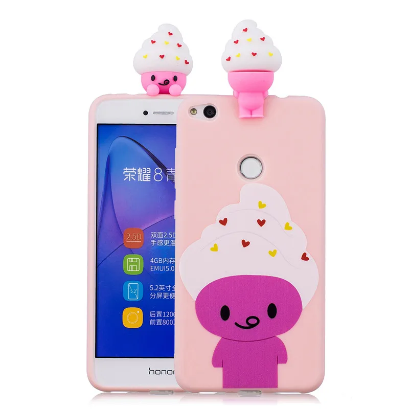 3D Мягкий Силиконовый ТПУ чехол для Huawei Honor 8 Lite милые панды Сова Единорог