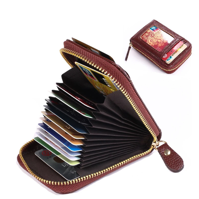 

Business PU Zipper Women Credit ID Card Holder Female Travel Wallet Protection Cardholder Women Bank Card Holder Purse for Cards