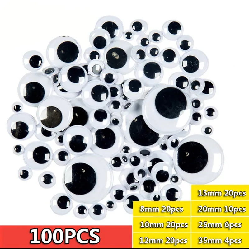 100pcs Mixed Eyes Плюшевая игрушка "сделай сам" самоклеющиеся игрушечные волнистые Глаза 6/8/10/12/15 мм) бусины типа «жемчужины», перламутровый цвет, музыкальная шкатулка для плюшевых игрушек куклы сделай сам аксессуар глазного яблока для скрап-игрушка для малыша - Цвет: 100pcs Mixed Eyes