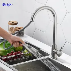304 Stainless Steel Black Pure Water Kitchen Faucet Dual Handle Hot and Cold Drinking Water Pull Out Kitchen Mixer Taps Hot Sale
