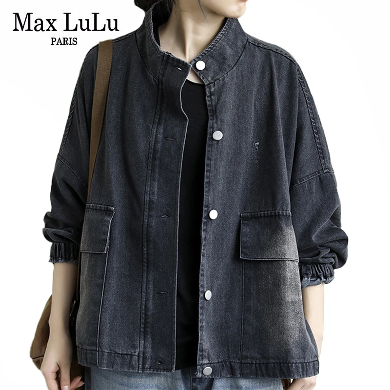 

Max LuLu 2020 Korean Fashion Ladies Spring Denim Jackets Womens Loose Casual Coats Vintage Streetwear Plus Size Female Clothes