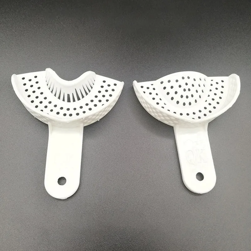 10pcs set Dental Impression Plastic Trays Without Mesh Tray Dental Care Teeth Holder Dental Materials Supply 5