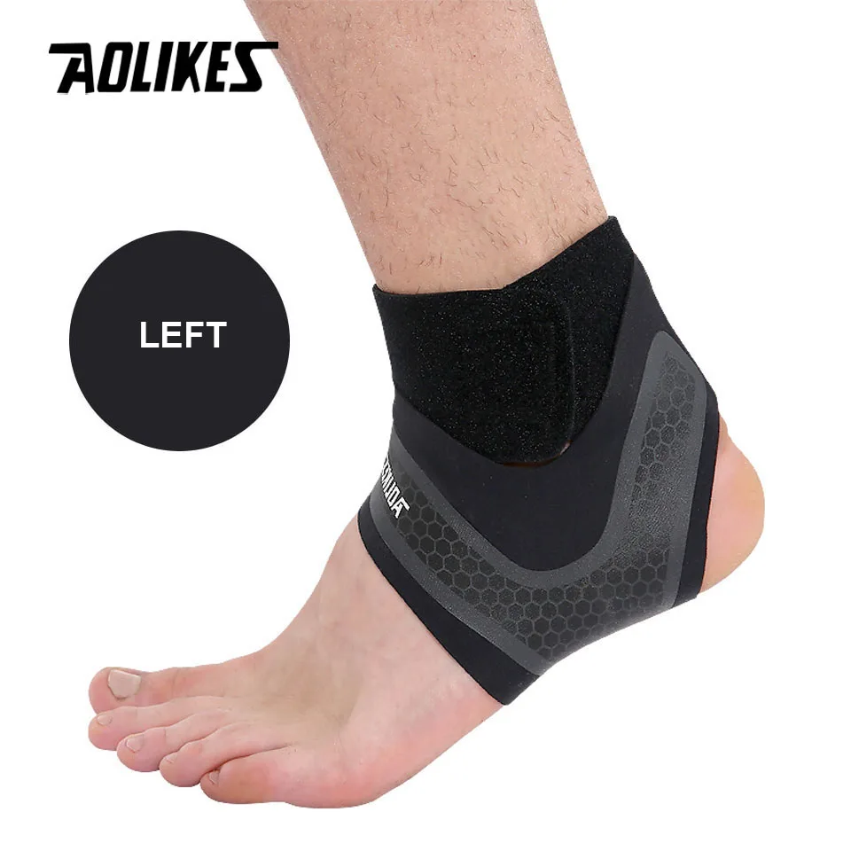 AOLIKES 1 шт. Новая эластичная поддержка щиколотки Регулируемая из дышыщей ткани для лодыжки эластичная повязка для спортивной защиты растяжения травм пятки обертывание рукава - Цвет: A--Left Foot