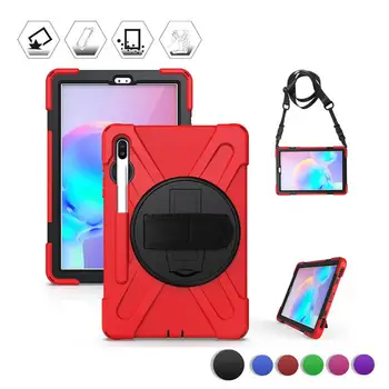 

Case for Samsung Galaxy Tab S6 10.5 2019 SM-T860 SM-T865 Kids Safe Shockproof Heavy Duty Silicone Hard Stand Holder+Hand Strap