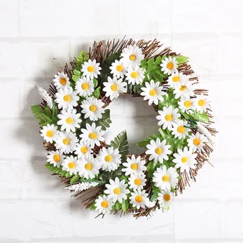 

Artificial Daisy Flowers Floral Wreath Door Hanging Garland Wedding Window Decor Artificial Wreath 2020 New Arrival For Home Diy