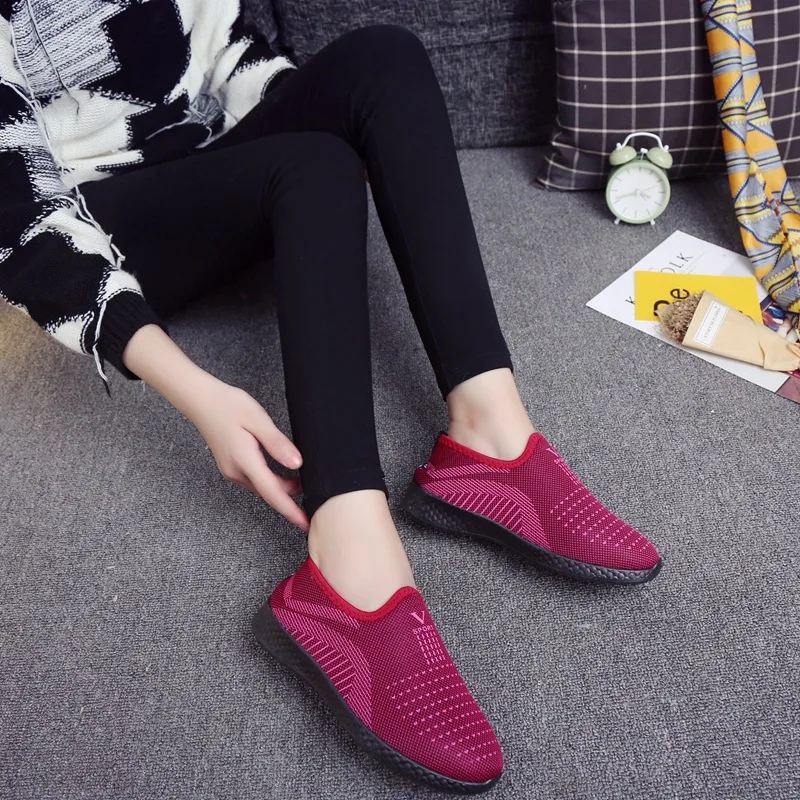 

2018 Winter New Style Women's Cotton-padded Shoes plus Velvet Leisure Pajamas Soft-Sole Middle Aged And Elderly People Cotton-pa