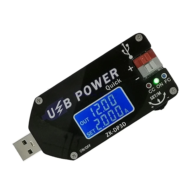 

A5-- ZK-DP3D CNC USB TYEPE-C DC DC Converter CC CV 1-30V 2A 5V 6V 12V 24V 15W Power Module Adjustable Regulated power supply