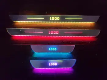 

led threshold Ambient Light wireless magnet adsorption door sill plate Decorative lights for mercedes benz E G S M AMG, 4pcs