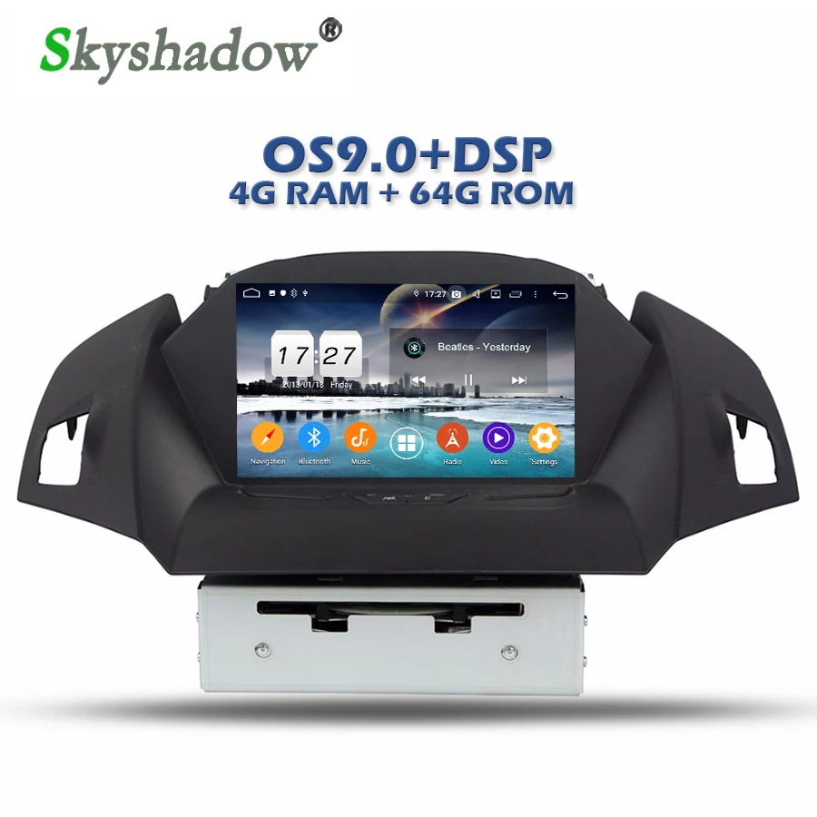 Clearance DSP IPS Android 9.0 8Core + 4GB+64GB Car DVD Player GPS Map AHD RDS Radio WIFI Bluetooth 4.2 For Ford KUGA 2013-2016 2017 2018 0