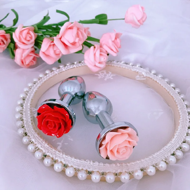 Plug anale con fiore di rosa per uomini e donne masturbatori per adulti prodotti sessuali giocattoli anali in acciaio inossidabile prodotti per adulti giocattoli sessuali per donne gay transessuali_voghion.com