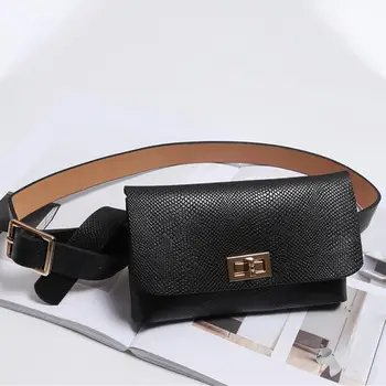 

Women Waist Pack Serpentine Fanny Pack Leather Fashion Snake Skin Waist Belt Stylish Unique Simple Versatile H1