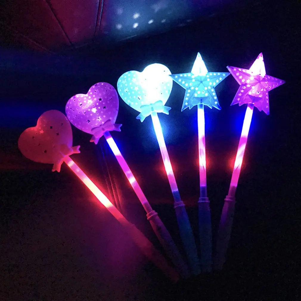 Светящаяся пятиконечная звезда волшебная палочка красочная вспышка полый стержень проекционная палочка для концерта детские игрушки