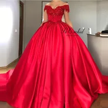 Пеорхидея с открытыми плечами красное платье для выпускного вечера Новое поступление атласное платье Дубай вечерние кружевные платья с бисером