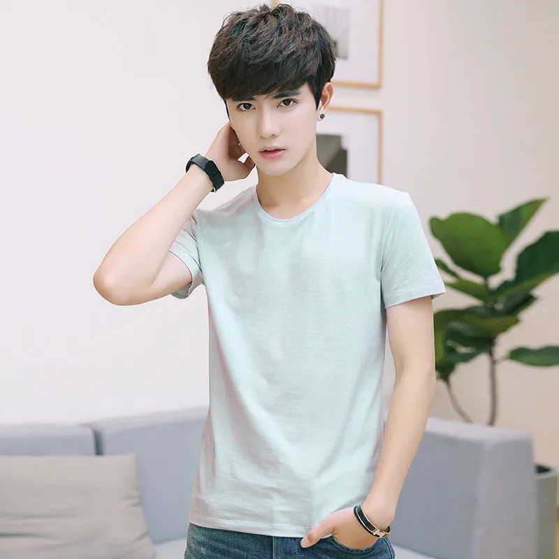 

2018 autumn and winter new men's irregular stitching large size lapel color matching long-sleeved T-shirt