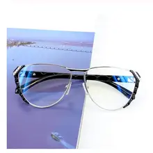 Русские очки для чтения со стразами женские антибликовые пресбиопические очки большой кошачий глаз синие пленочные очки с чехлом